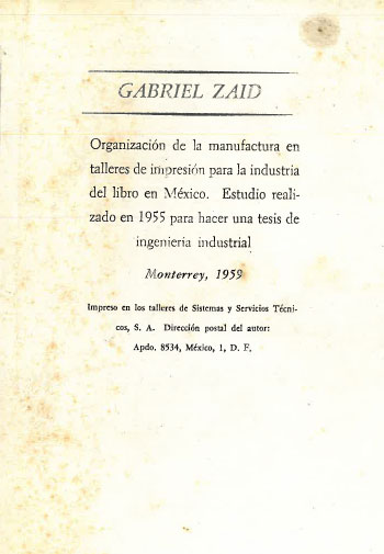 Tesis de Gabriel Zaid